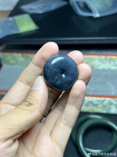 116【和田玉】青花一线平安扣