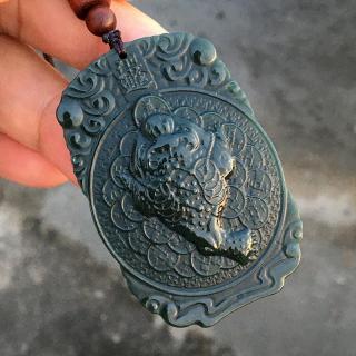 和田玉青玉三足金蟾吊坠金蟾吐钱男女款招财进宝玉佩车挂